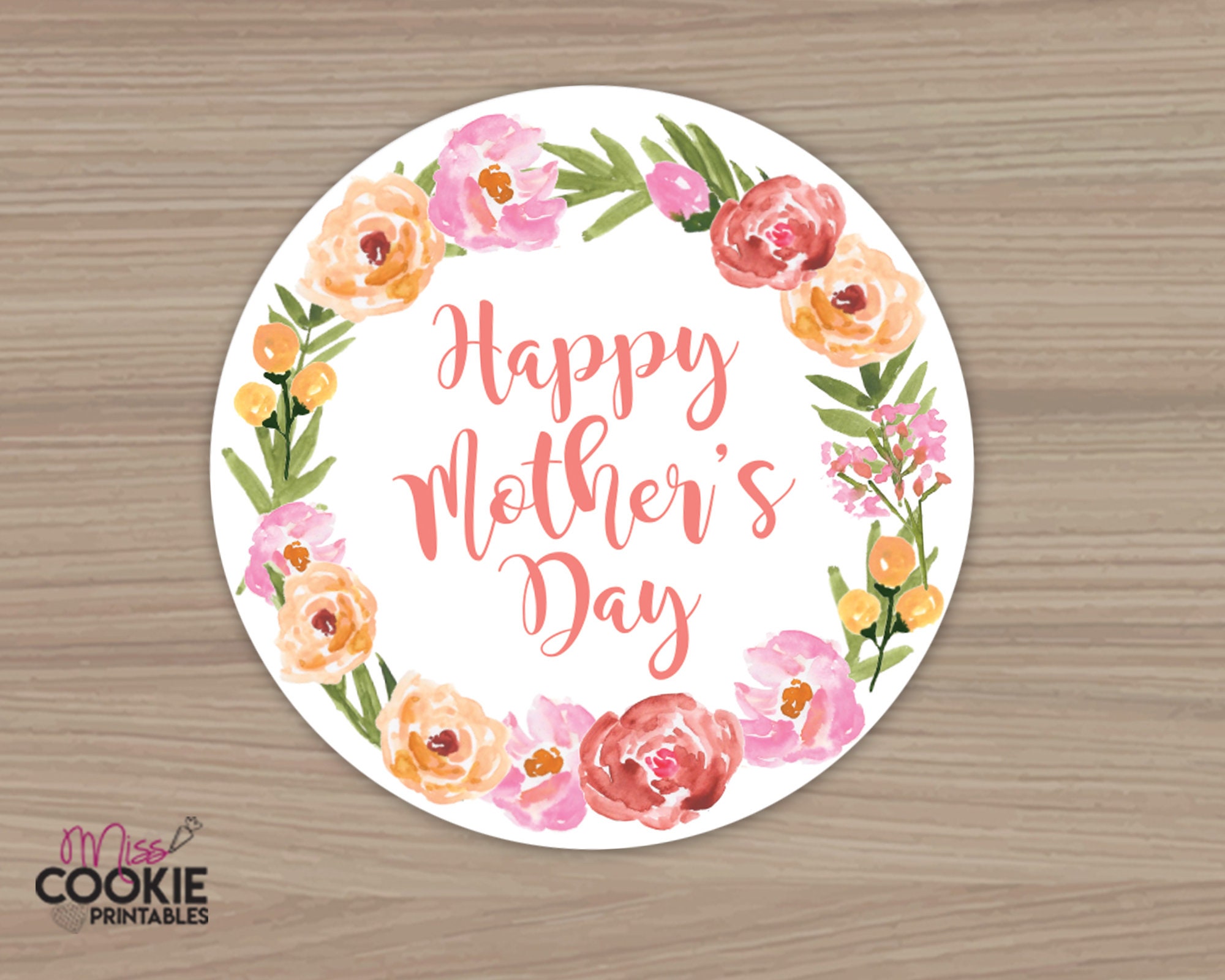 Happy Mothers Day Instant Download 2 Round Tag Ubicaciondepersonas 