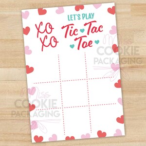 XOXO Let's Play Tic Tac Toe Mini Cookie Karte, Happy Valentinstag Cookie Karte, Kinder Tic Tac Toe Klasse Geschenk, Mini Cookie Karte Valentine