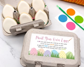 Etiqueta para cartón de huevos PYO - Etiqueta Avery 5163 - Pinte su propia etiqueta de galleta de huevos - 4" de ancho x 2" de alto - Paquete de 6 archivos imprimibles de etiquetas de cartón de huevos