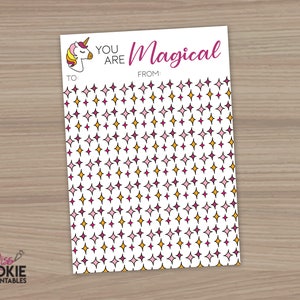 Printable Mini Cookie Card - 3.5&quot; X 5&quot; - You Are Magical - Cookie Packaging Mini Cookies