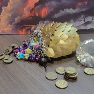 CUSTOM colored medium Scalemail Dice Bag