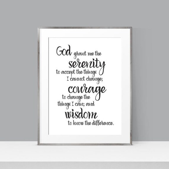 Gelassenheit Gebet Wand Christian Quote Druck Etsy