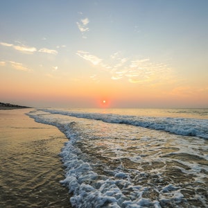 Surf City, Topsail Island NC Sunrise Vertical - Print, Canvas Gallery Wrapped Print