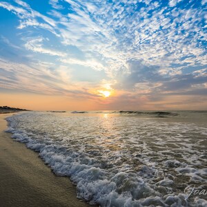 Surf City, Topsail Island NC Sunrise - Print, Canvas Gallery Wrapped Print