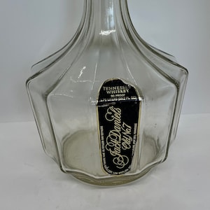 Vintage Jack Daniel's Glass Decanter, Tennessee Whiskey Decanter, Cork And Glass Stopper, Collection Decanter, Old No. 7, Man Cave Decor
