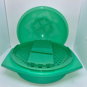 Vintage Jade Grün Tupperware Reibe, Shredder, und Sieb Set