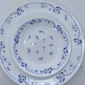 Vintage Corelle Provencial Blue Plates: Corning Dinnerware, Retired Pattern