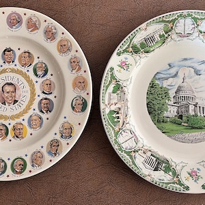 Vintage Presidents & Capitol Plates: Richard Nixon Souvenir Set