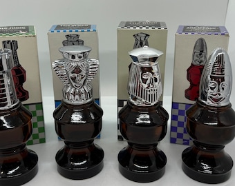 Vintage Avon Chess Bottles, After Shave, The Bishop, Blend 7 After Shave, The King, The Queen, The Rook, Oland After Shave, Avon Chess Piece