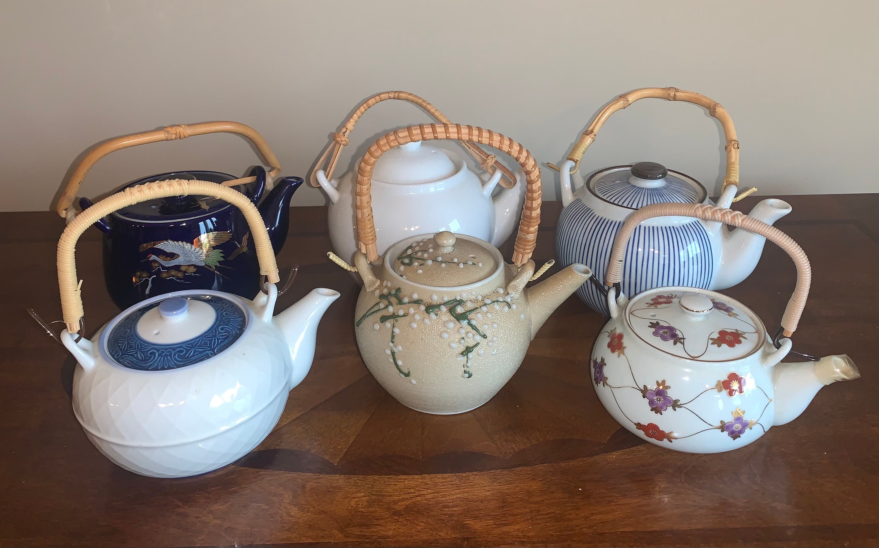 Teapot With Bamboo Handle Japanese Style Bamboo Teapots Etsy