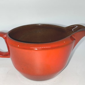 Vintage Frankoma Flame Orange Creamer: Mid-Century Modern Pottery
