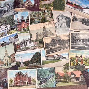 Pacchetto di 20 cartoline d'epoca del Connecticut, con timbro postale, effimeri antichi, cartoline di vacanza, cimeli di viaggio, pubblicità