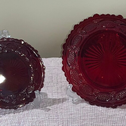 Avon Cape Cod Ruby Butter Dish. Etsy