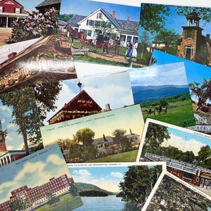Lot de 16 cartes postales du Vermont vintage, cachet de la poste, documents éphémères anciens, cartes postales de vacances, souvenirs de voyage, publicité