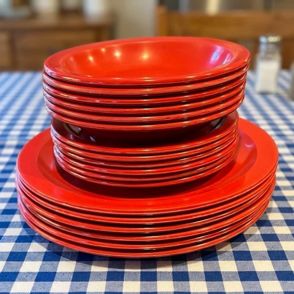 Vintage Dinnerware Red - Etsy