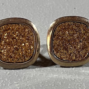 Vintage Gold Sparkle Cuff Links: Dressy 1-Inch Cufflinks