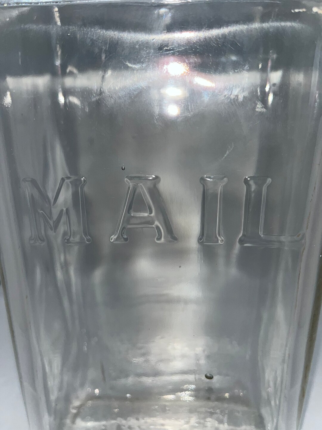 Antique Glass Mailbox, Vintage Holton's Visible Glass Mailbox, No Chips