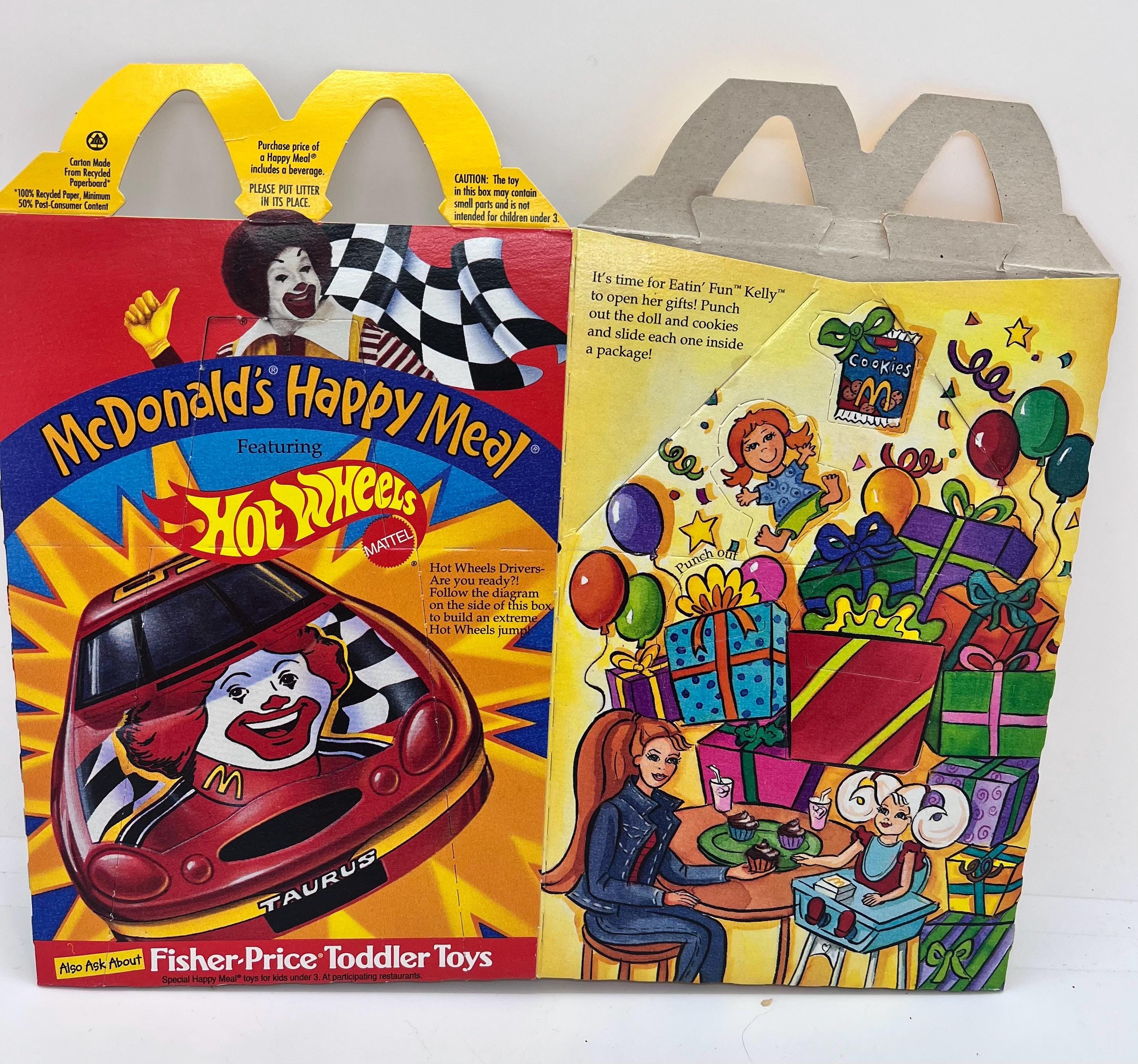 Vintage 1998 Mcdonalds Happy Meal Boxes: Hot Wheels & Fisher Price