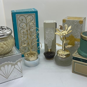 Vintage Avon Perfume Bottles & Cream Jars: Moonwind, Splendor, Bird Of Paradise