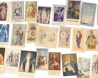Lot Of 29 Vintage Religious Ephemera Prayer Cards