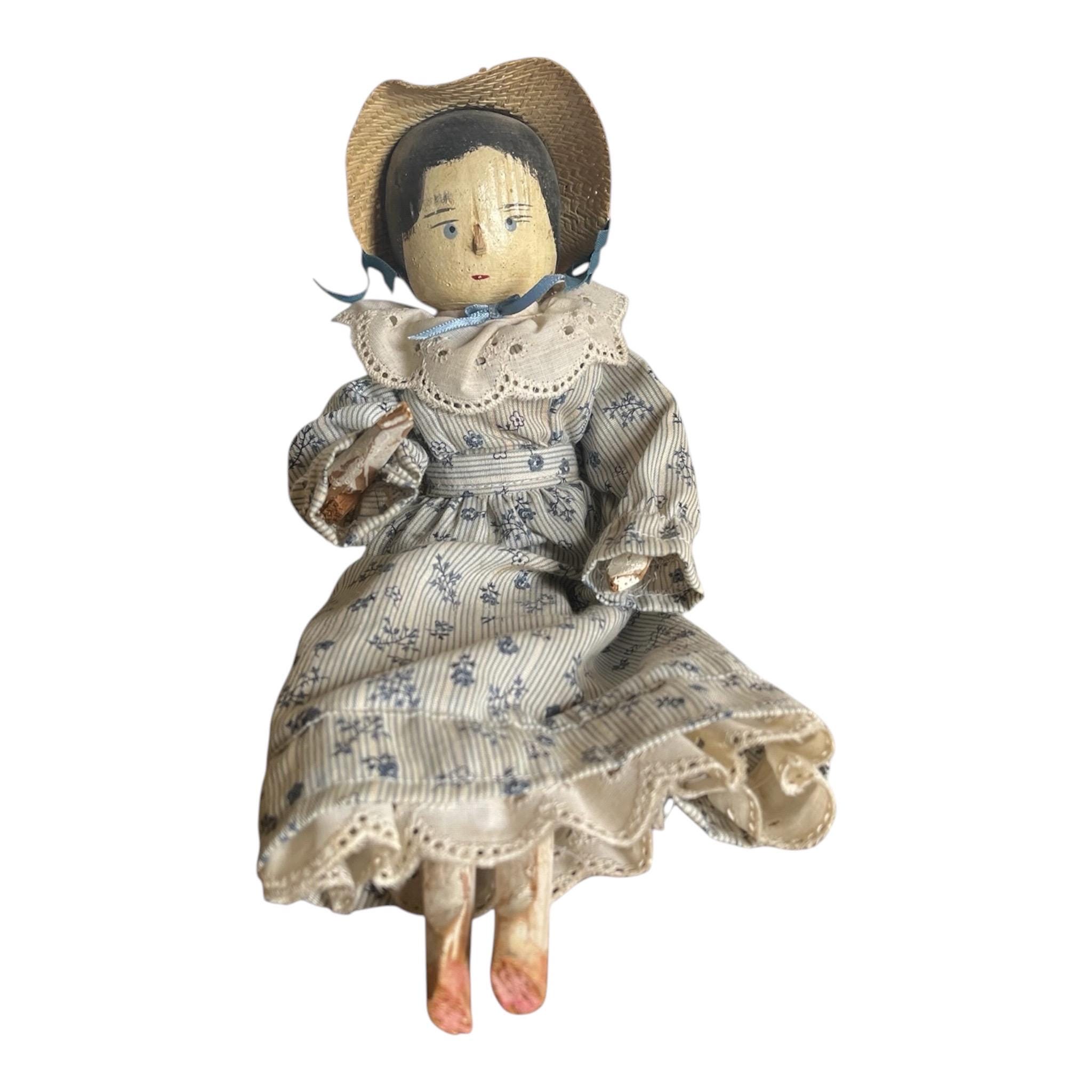 アンティークペグドール Antique Wood Peg Doll - Etsy