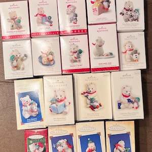 Hallmark Keepsake Collectable Ornament Series Snowball And Tuxedo, In Original Boxes, Series Number 1-18 , dated 2001 to 2018,