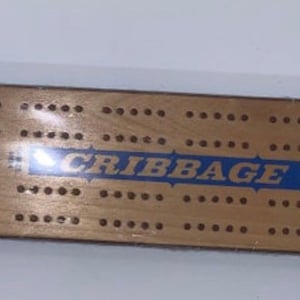 Vintage Hardwood Cribbage Board - New In Package - Complete
