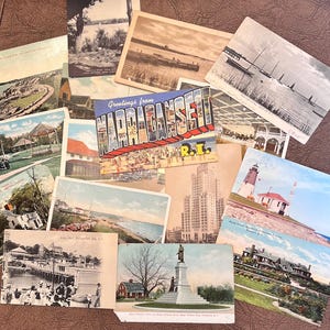 Pacchetto vintage di 25 cartoline del Rhode Island, con timbro postale, effimeri antichi, cartoline di vacanza, cimeli di viaggio, pubblicità