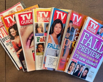 Vintage TV Guides, Fall Preview Editions, 2000 - 2005, Lot Of 7 Issues, 2005 has two different covers, Retro TV Shows