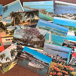 Vintage Bündel 40 Florida Postkarten, Poststempel, antike Ephemera, Urlaubspostkarten, Reise-Erinnerungsstücke, Werbung