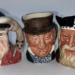 Vintage Royal Doulton Mini Toby Jugs: Character Mugs, Bar Decor