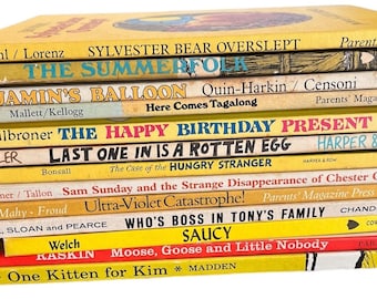 Vintage Yellow Children's Book Lot: 13 Easy Readers