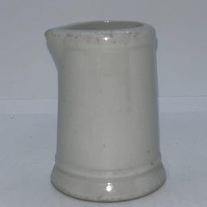 Vintage Hall Cream Pitcher: White Crock Syrup Server, Farmhouse Kitchen