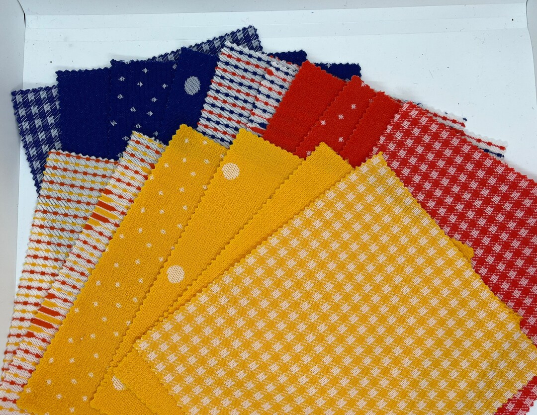 Vintage Polyester Fabric Swatches Retro Fabric 70's Mod Etsy
