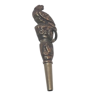 Antique Pocket Watch Key Winder, Ornate Bird Watch Key, Watch Chain Fob Pendant, Rare Find With Bird Decor,