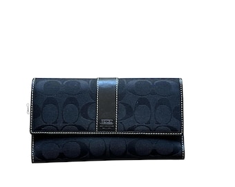 Vintage COACH Black Leather Turn Lock Small Bifold Wallet - Etsy