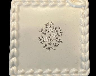 Vintage 1980's Retired Pfaltzgraff Heirloom Square Trivets, Set Of 2