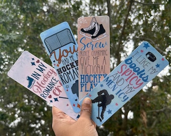 Hockey Romance Bookmark | I Like My Books Spicy and Men Icy | You Had Me At Hockey Romance | In My Hockey Romance Era | Bookish Gift