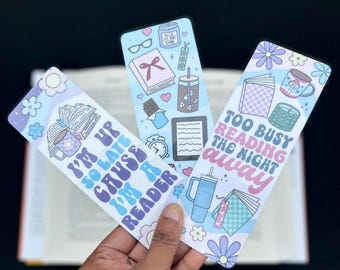 Marcapáginas para lectores nocturnos / Me levanto tarde porque soy lector / Estoy demasiado ocupado leyendo / Regalo para amantes de los libros / Marcapáginas bonito