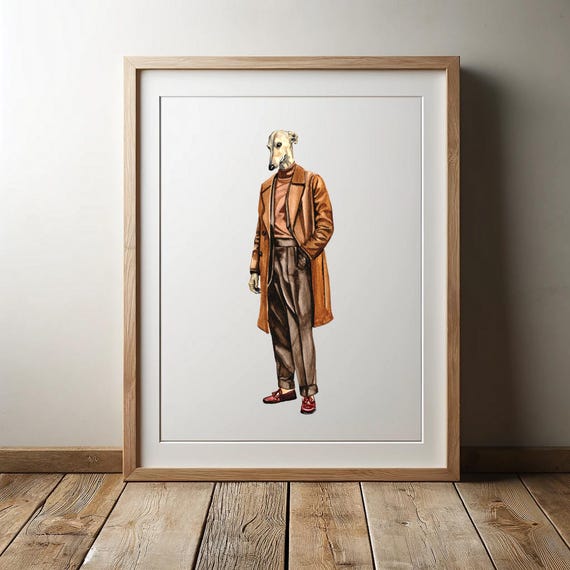 Whippet animal art print