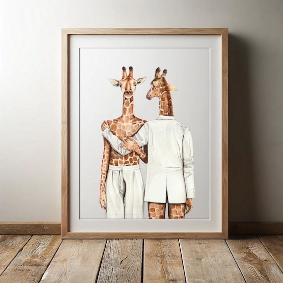 Giraffe animal art print