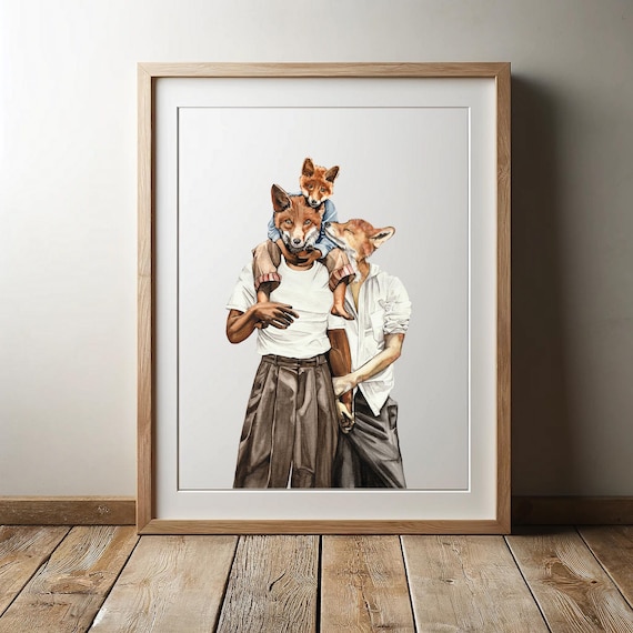 Foxes family portrait