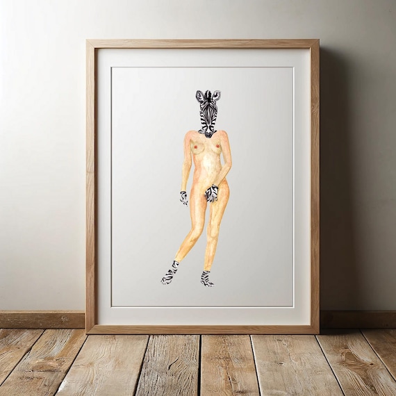 Zebra dressed as a woman