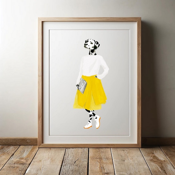 Dalmatian in yellow