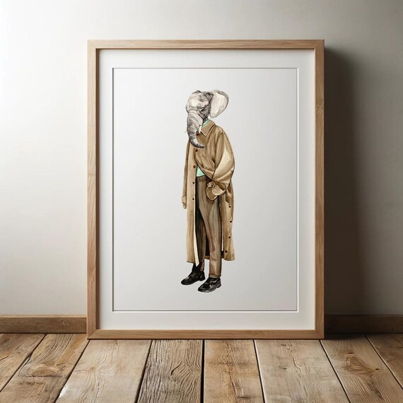 Elephant in trench coat