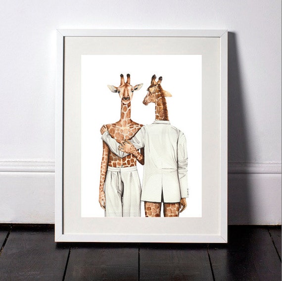 Giraffe animal art print