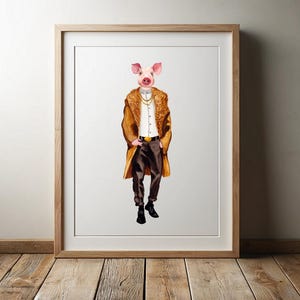 Pig animal art print