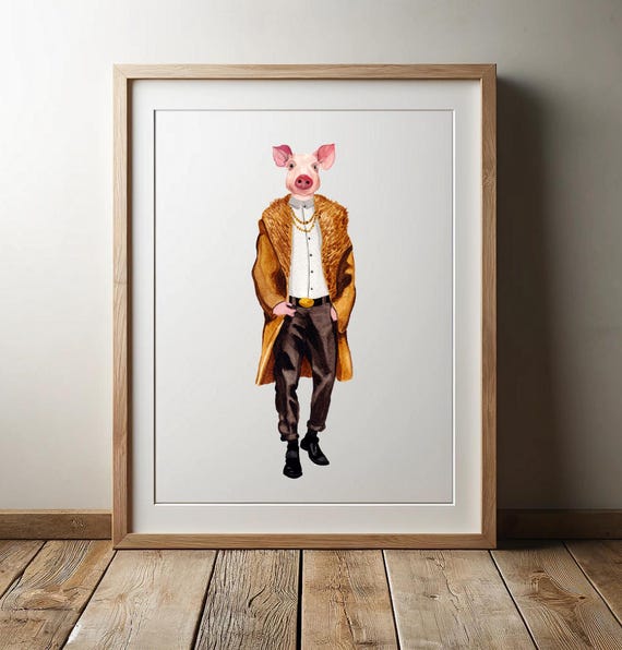 Pig animal art print