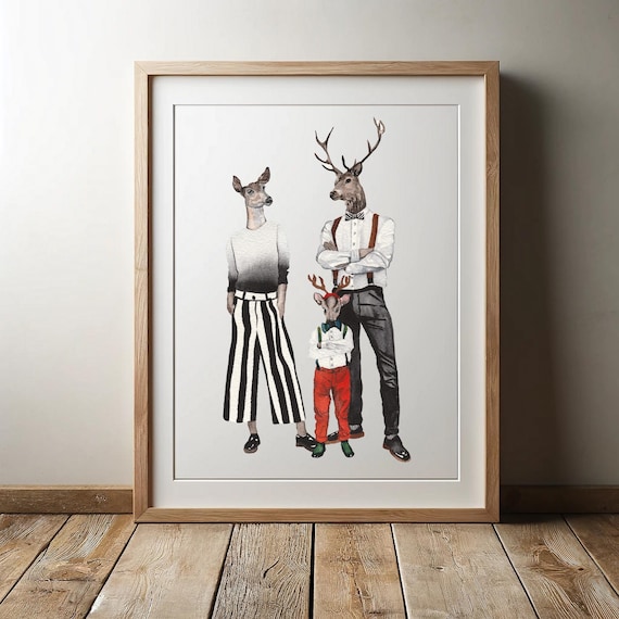 Deer family of three