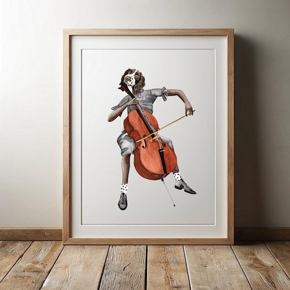 Spaniel the cello player